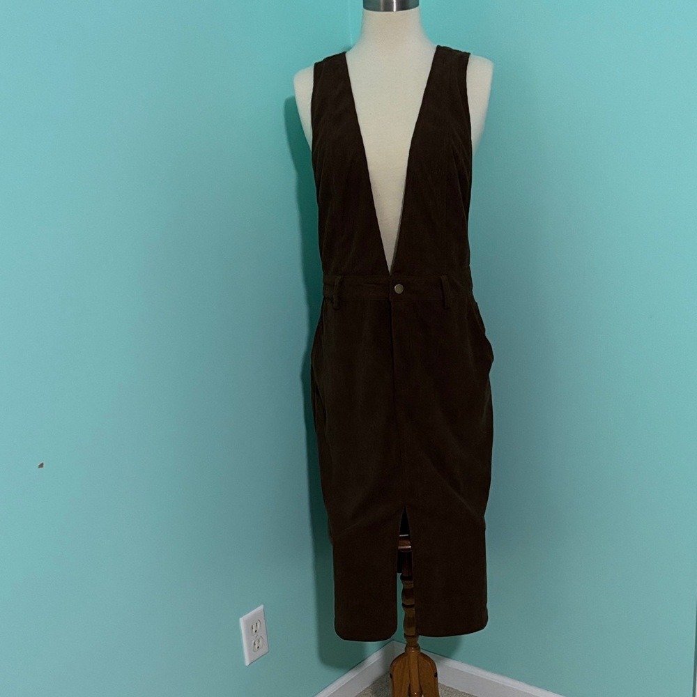 Brown Sleeveless Midi Dress/skirt